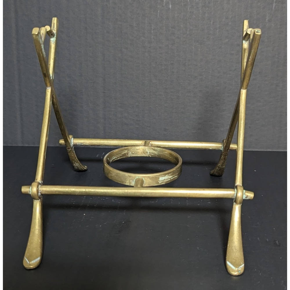 Vintage MCM Brass Teapot Warming Stand/Spirit Burner 6"